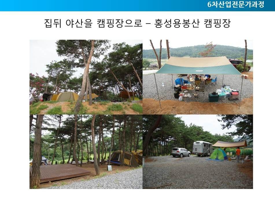 사례1)용봉산캠핑장-6차산업 컨설팅,교육